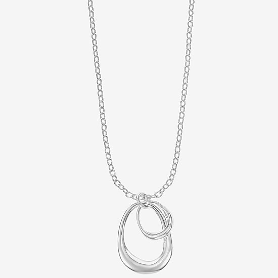 Liz Claiborne Teardrop Womens 17 Inch Pendant Necklace