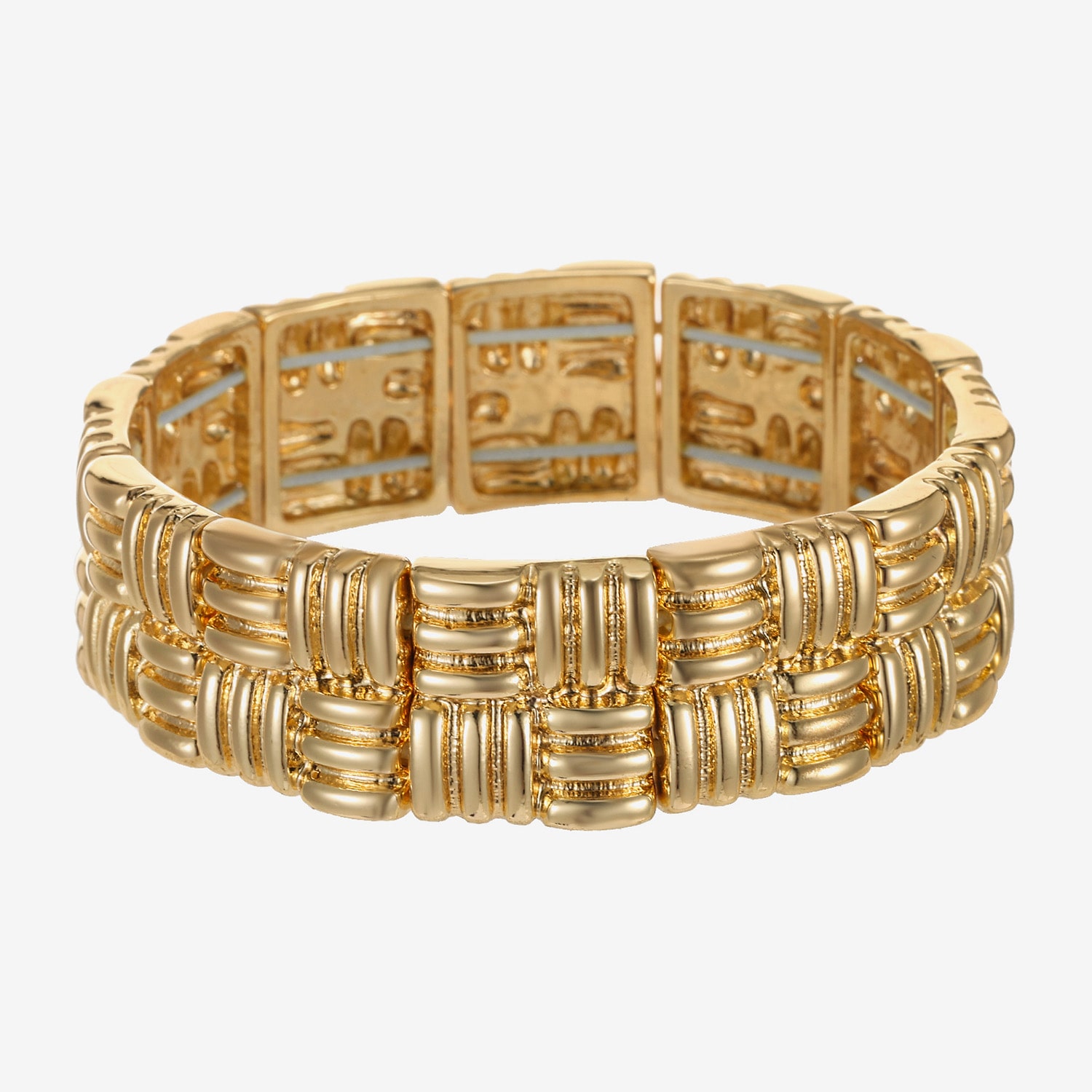 Liz Claiborne Etched Textured Womens Square Stretch Bracelet