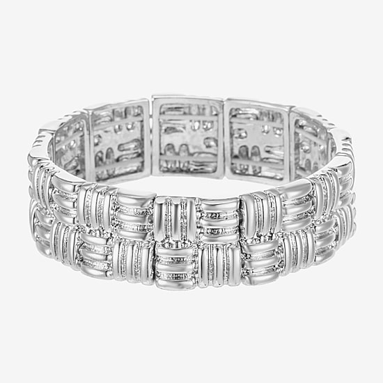 Liz Claiborne Etched Textured Womens Square Stretch Bracelet