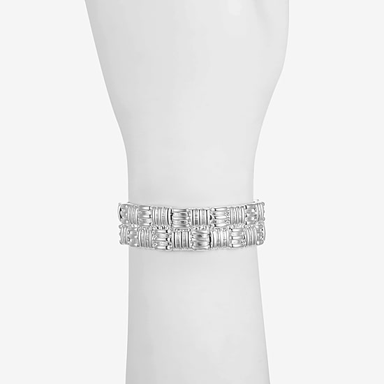 Liz Claiborne Etched Textured Womens Square Stretch Bracelet