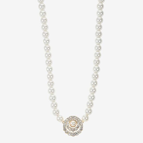 Monet Jewelry Gold Tone Halo Womens 17 Inch Collar Necklace