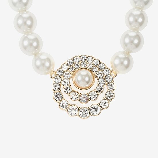 Monet Jewelry Gold Tone Halo Womens 17 Inch Collar Necklace