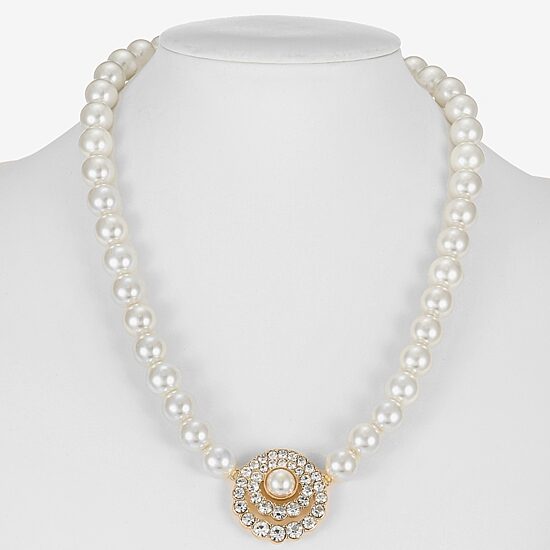 Monet Jewelry Gold Tone Halo Womens 17 Inch Collar Necklace