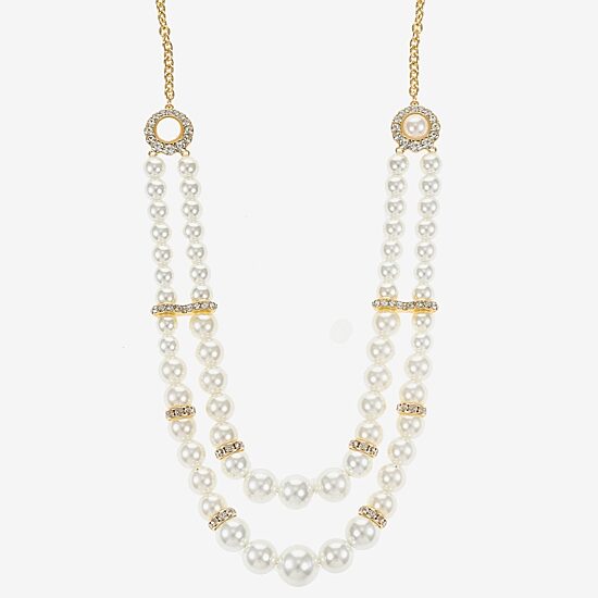 Monet Jewelry Gold Tone Multi Womens Glass 18 Inch Strand Necklace