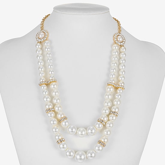 Monet Jewelry Gold Tone Multi Womens Glass 18 Inch Strand Necklace