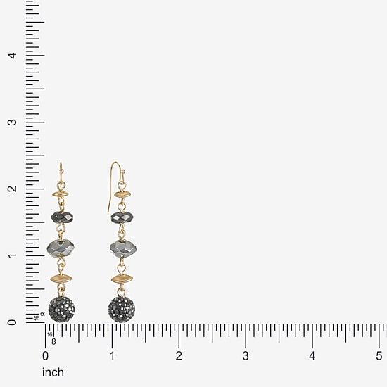 Liz Claiborne Tri Tone Beaded Womens Drop Earrings