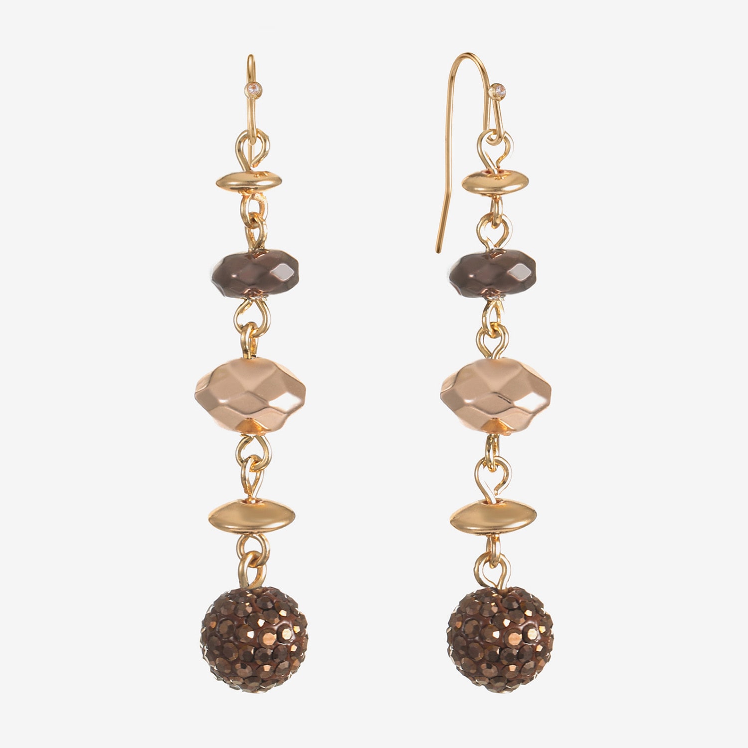 Liz Claiborne Tri Tone Beaded Womens Drop Earrings
