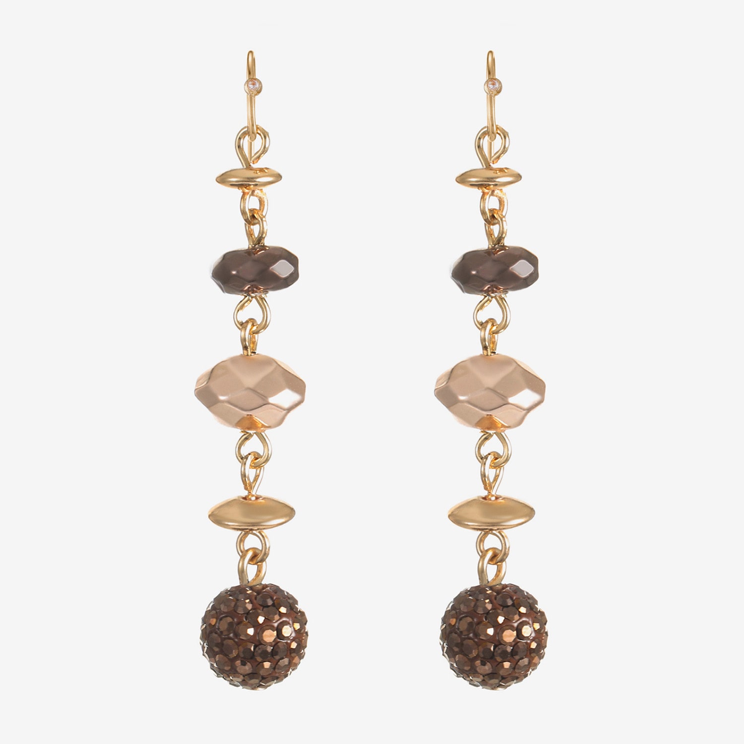 Liz Claiborne Tri Tone Beaded Womens Drop Earrings