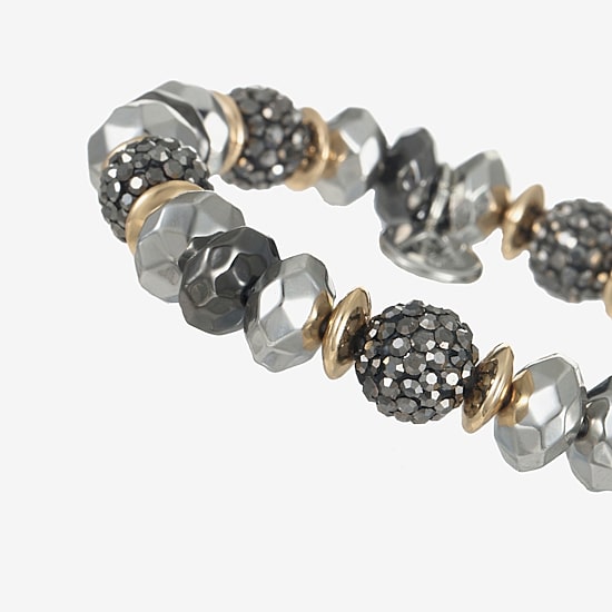 Liz Claiborne Tri Tone Beaded Womens Stretch Bracelet