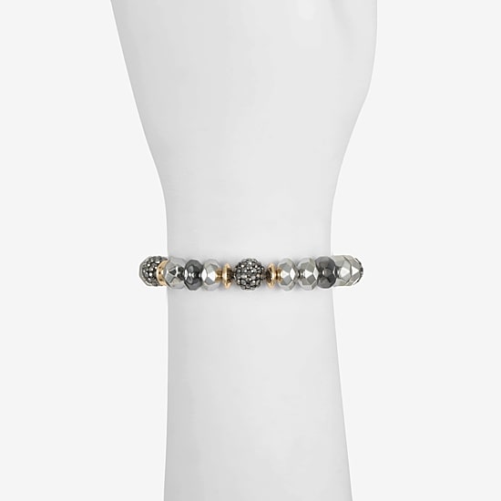 Liz Claiborne Tri Tone Beaded Womens Stretch Bracelet
