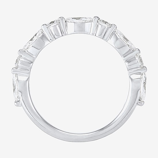 (H-I / Si2) Womens 1 CT. T.W. Lab Grown White Diamond 10K Gold Marquise Wedding Band