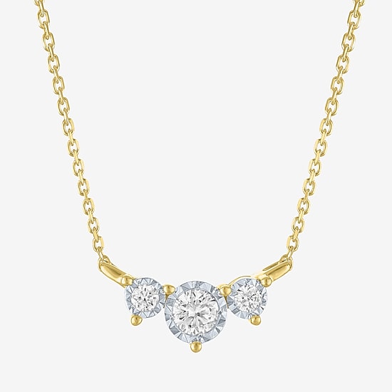 (G-H / Si2-I1) Womens 1/4 CT. T.W. Lab Grown White Diamond 14K Gold Over Silver 18 Inch Pendant Necklace
