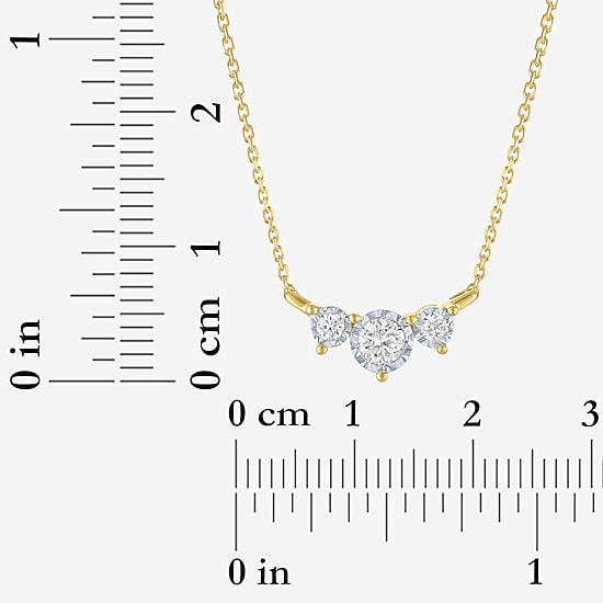 (G-H / Si2-I1) Womens 1/4 CT. T.W. Lab Grown White Diamond 14K Gold Over Silver 18 Inch Pendant Necklace