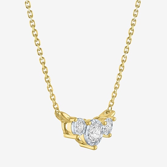 (G-H / Si2-I1) Womens 1/4 CT. T.W. Lab Grown White Diamond 14K Gold Over Silver 18 Inch Pendant Necklace