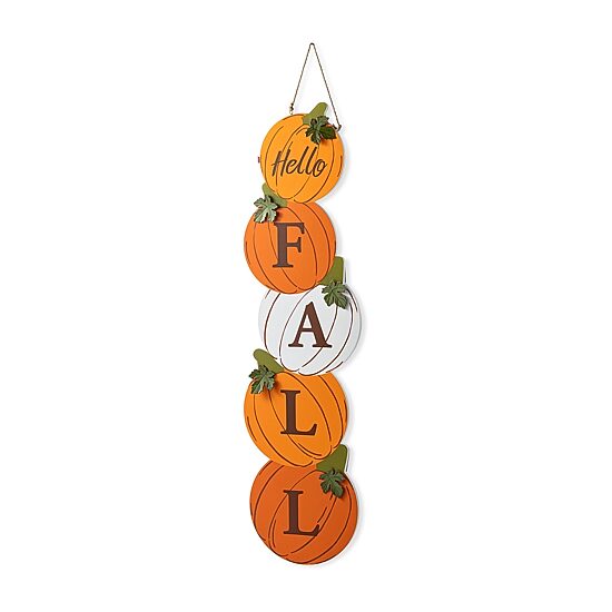 Glitzhome 42"H Fall And Christmas Double Sided Wooden Pumpkin And Ornament Porch Sign