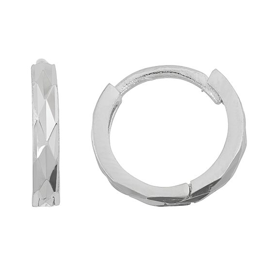 Womens Sterling Silver 11.6mm Hoop Earrings