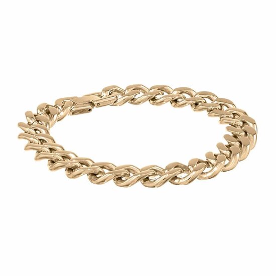 Mens Stainless Steel 10 Inch Solid Curb Chain Bracelet