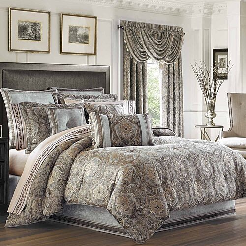 Queen Street Paulina 4-pc. Damask + Scroll Comforter Set, One Size, Yellow