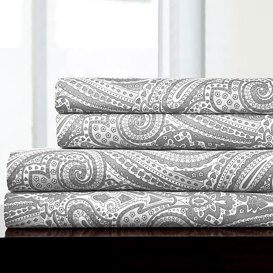 Sweet Home Collection™ Paisley Printed Sheet Set, Double Brushed Microfiber