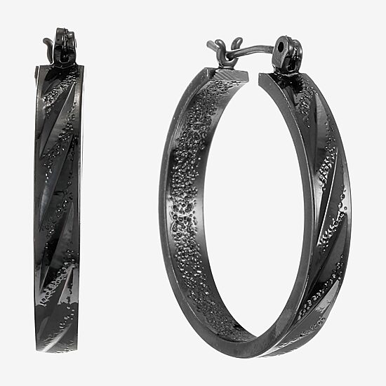 Liz Claiborne Womens 25.5mm Hypoallergenic Hoop Earrings