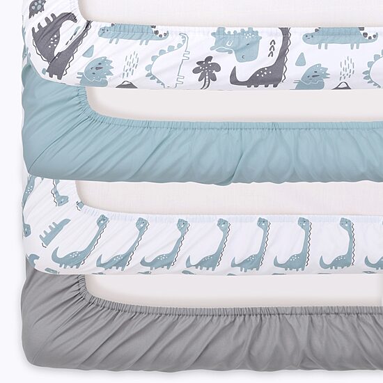 The Peanutshell Dinosaur 4-pc. Crib Sheet