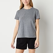 Xersion Womens Cotton Crew Neck Short Sleeve T-Shirt Tall