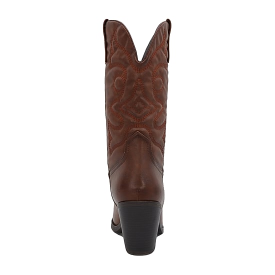 Yoki Womens Gilard Stacked Heel Cowboy Boots