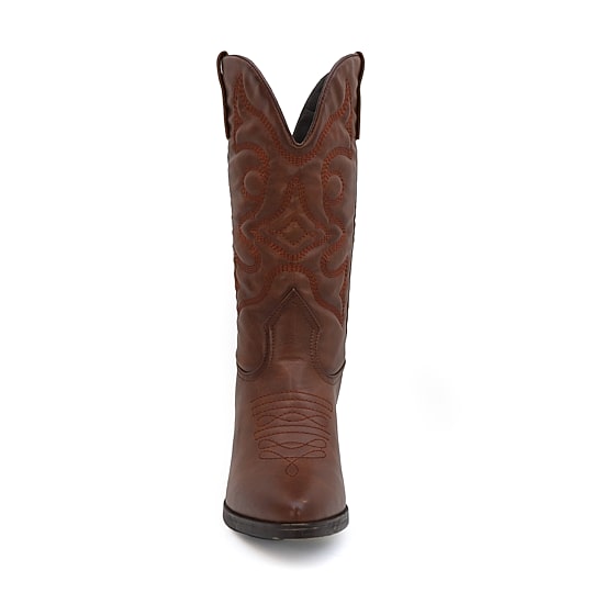 Yoki Womens Gilard Stacked Heel Cowboy Boots