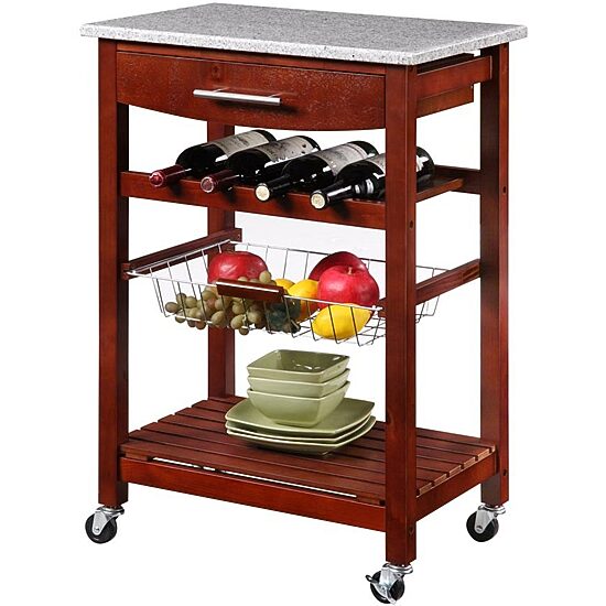 Granite-Top Kitchen Cart