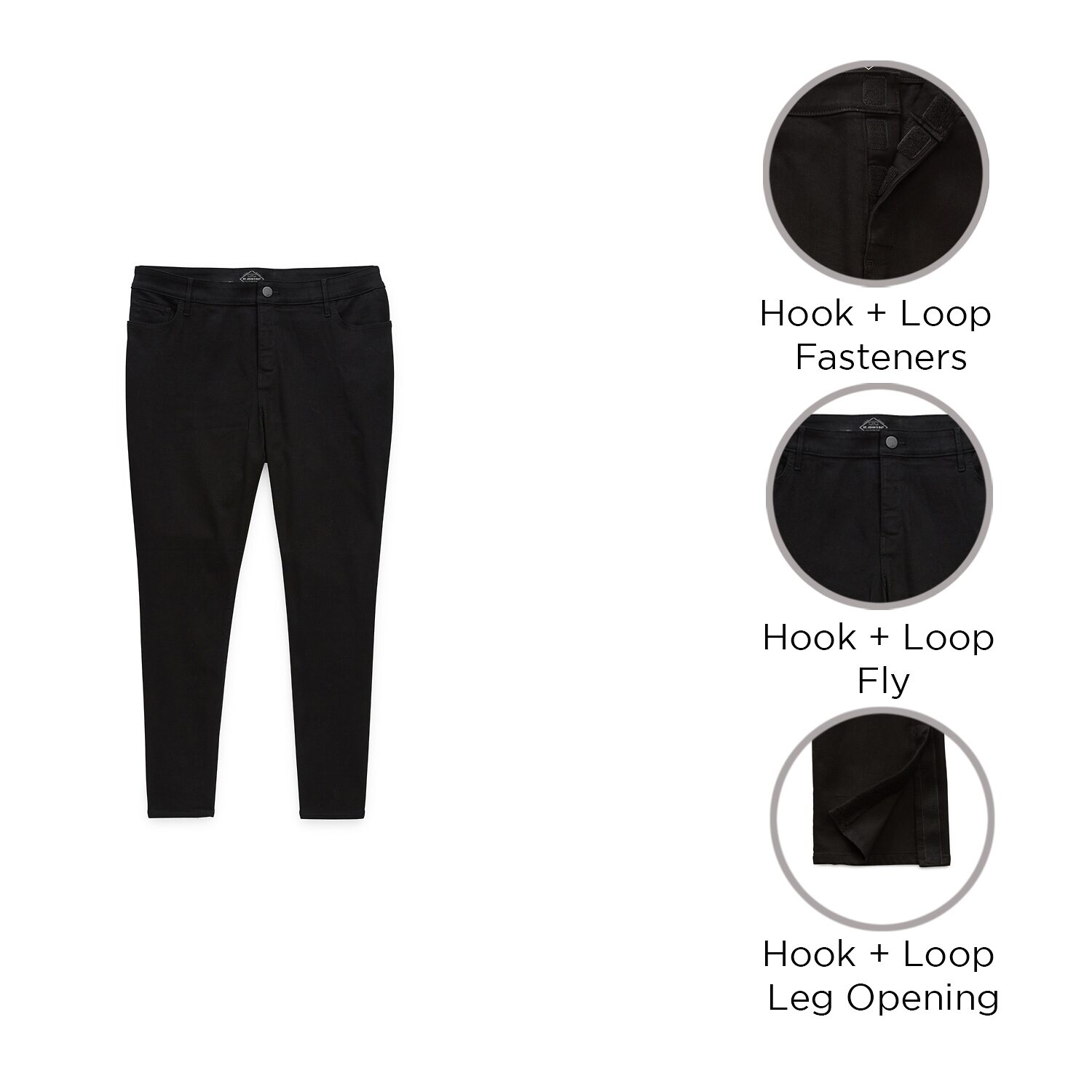 St. John's Bay Secretly Slender Womens Plus Mid Rise Adaptive Hidden Access Opening Straight Leg Jean