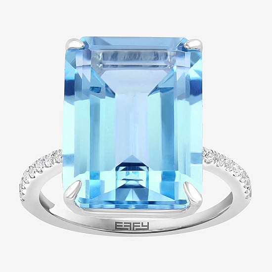 Effy Final Call  Womens Genuine Gemstone & Genuine White Sapphire Sterling Silver Cocktail Ring