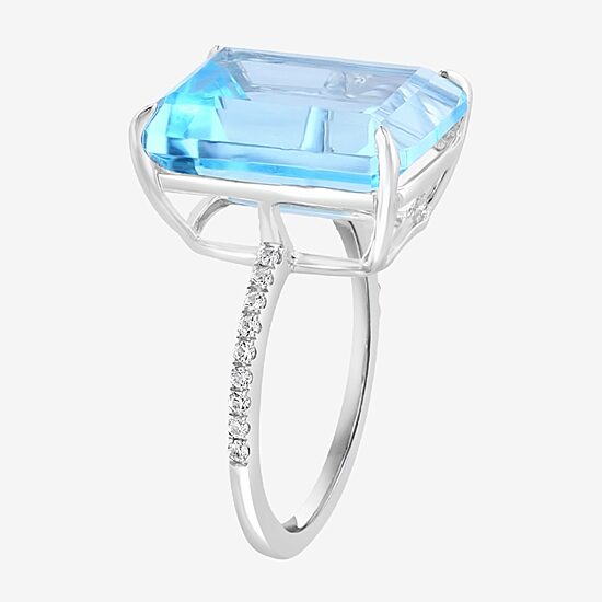 Effy Final Call  Womens Genuine Gemstone & Genuine White Sapphire Sterling Silver Cocktail Ring