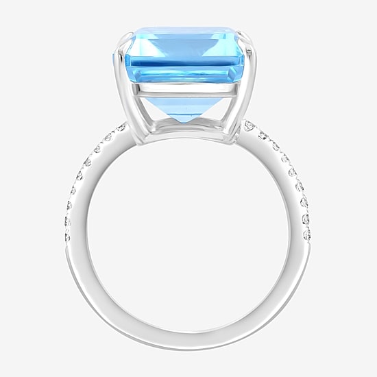 Effy Final Call  Womens Genuine Gemstone & Genuine White Sapphire Sterling Silver Cocktail Ring