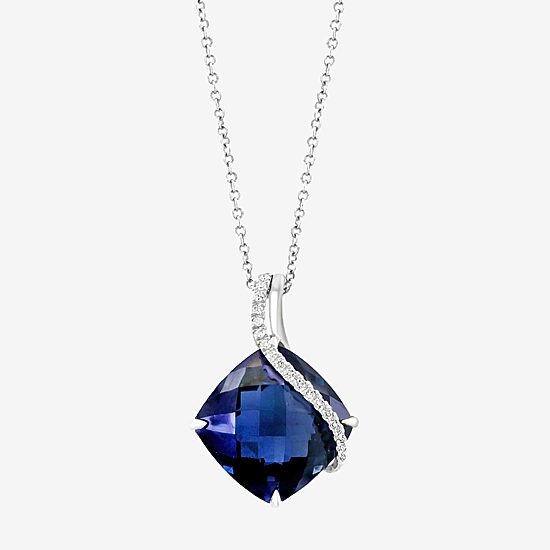 Effy Final Call Womens 1/10 CT. T.W. Genuine Blue Topaz 14K Gold 18 Inch Pendant Necklace