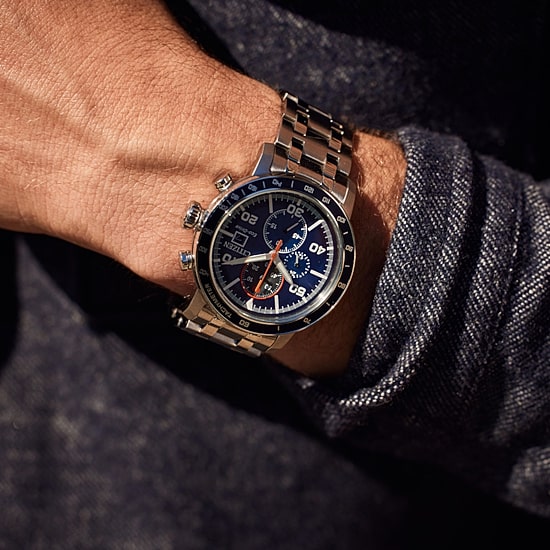 Citizen Weekender Mens Chronograph Silver Tone Stainless Steel Bracelet Watch Ca0850-59l