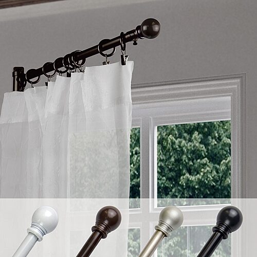 Rod Desyne Swing 5/8 IN Adjustable Curtain Rod, One Size, Brown