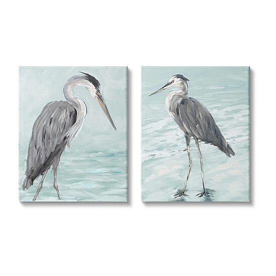 Stupell Industries Heron Birds On Beach Coast 2-pc. Wall Art Set