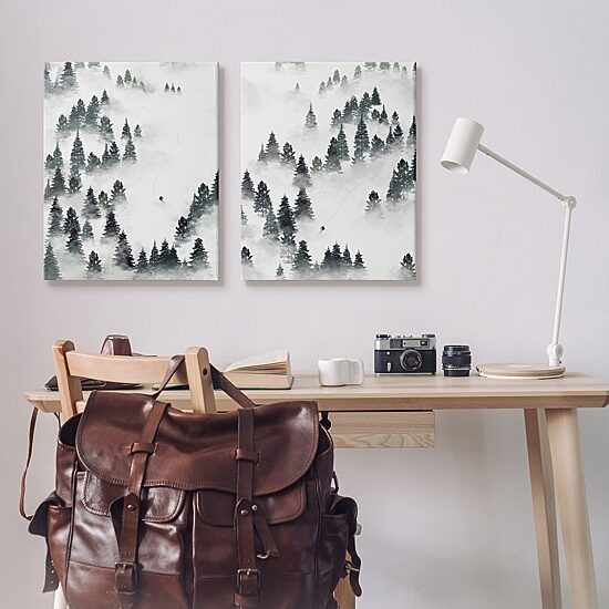 Stupell Industries Winter Ski Slopes Mountain 2-pc. Wall Art Set