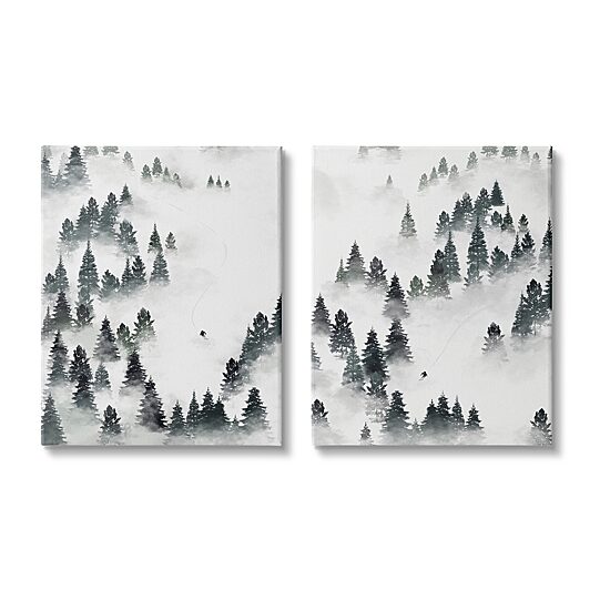 Stupell Industries Winter Ski Slopes Mountain 2-pc. Wall Art Set