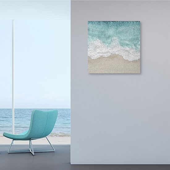 Stupell Industries Sea Foam Sandy Beach Canvas Art