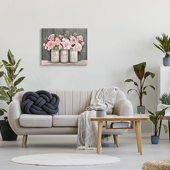 Stupell Industries Blossoming Pink Rose Bouquets Canvas Art