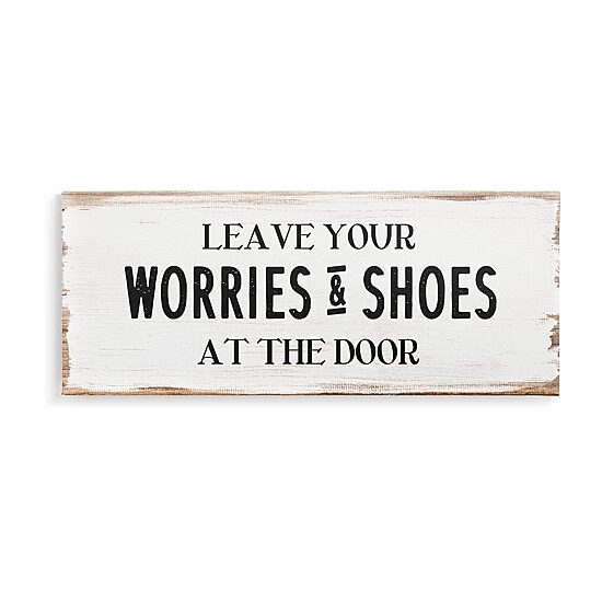 Stupell Industries Leave Worries And Shoes At Door Canvas Art