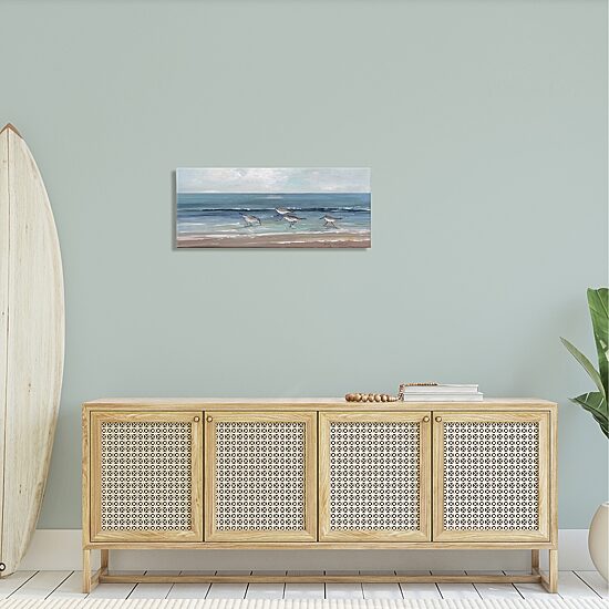 Stupell Industries Sandpiper Birds Cloudy Sky Canvas Art