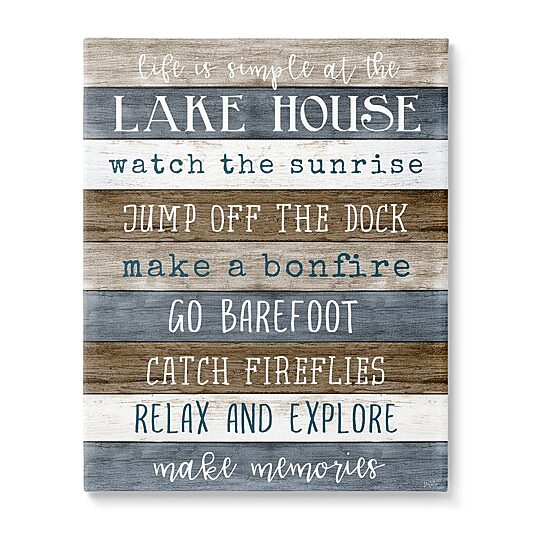 Stupell Industries Life Is Simple Lake House List Canvas Art