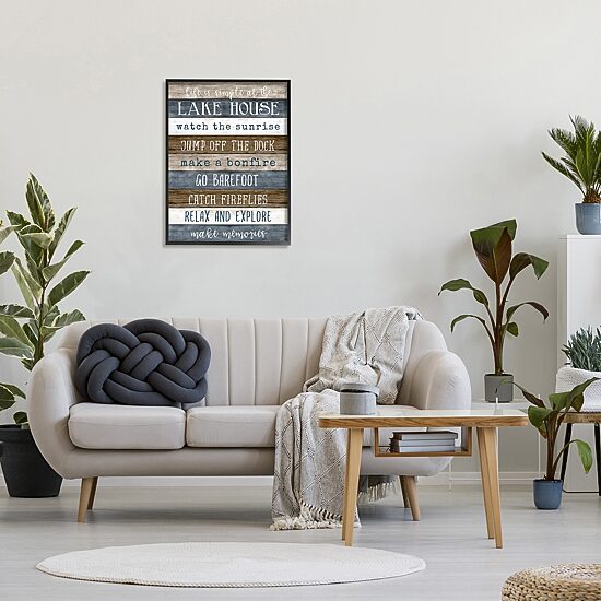 Stupell Industries Life Is Simple Lake House List Framed Print