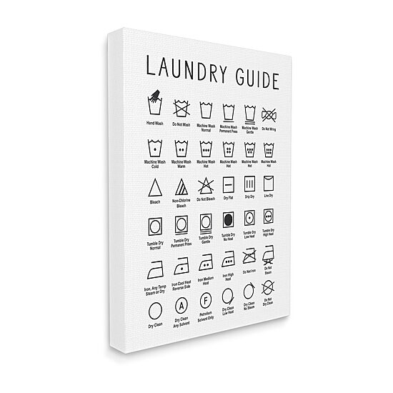 Stupell Industries Minimal Laundry Guide Canvas Art