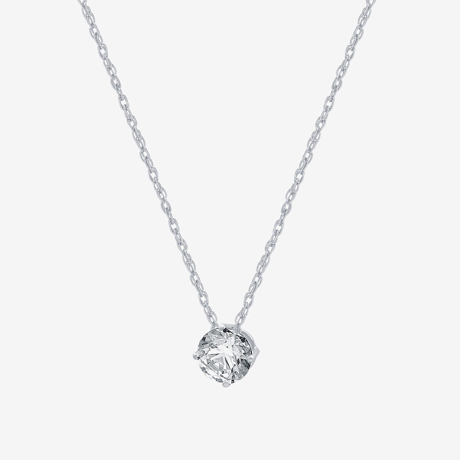 Ever Star (H-I / Si2-I1) Womens 1/2 CT. T.W. Lab Grown White Diamond 10K Gold Round Pendant Necklace