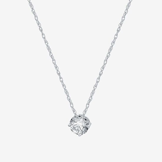Ever Star (H-I / Si2-I1) Womens 1/2 CT. T.W. Lab Grown White Diamond 10K Gold Round Pendant Necklace