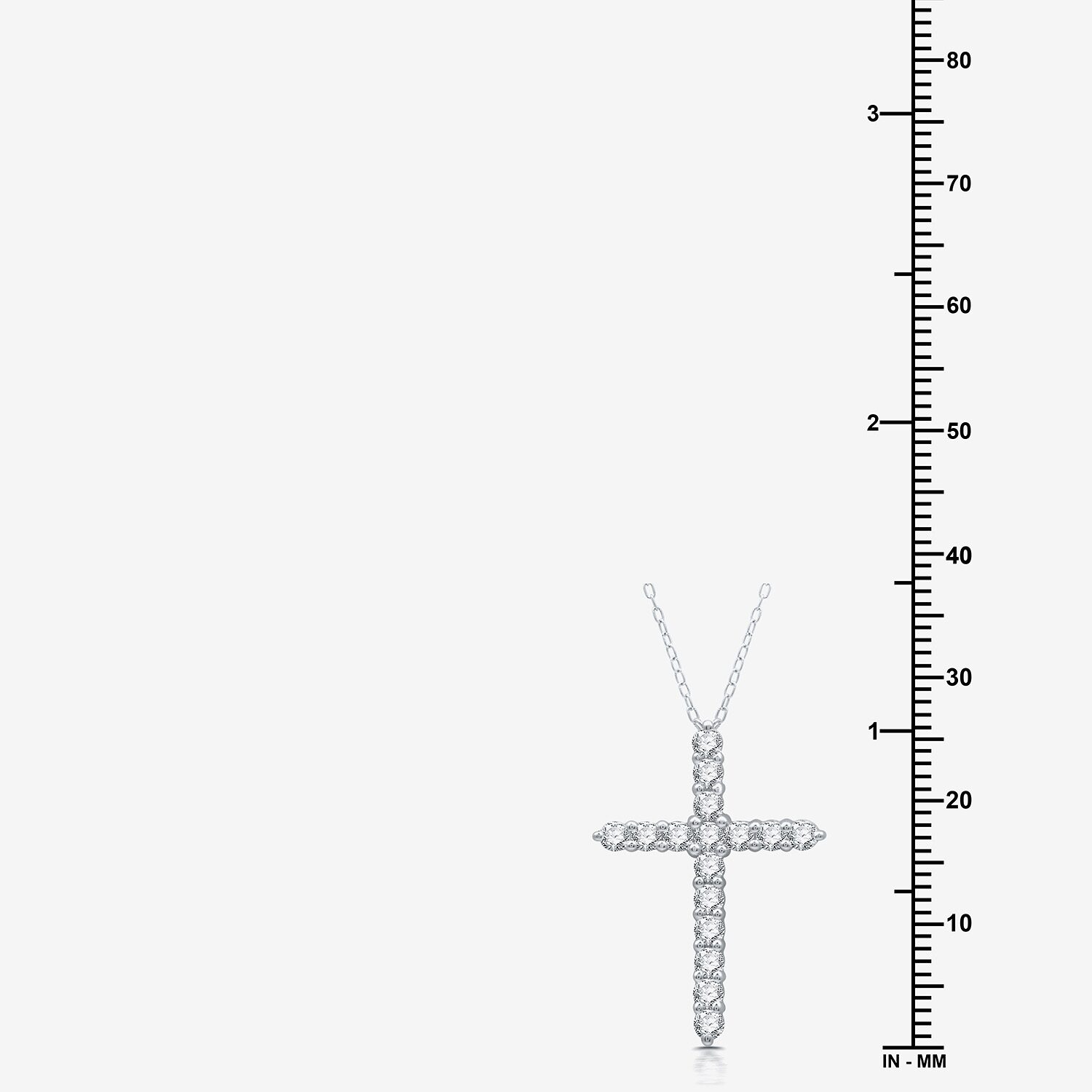 Yes Womens Lab Created White Sapphire Sterling Silver Cross 18 Inch Pendant Necklace