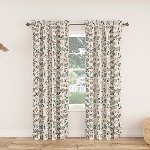 No. 918 Marepesia Rod Pocket Light-filtering Single Curtain Panel In Pink